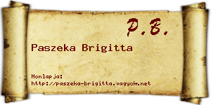 Paszeka Brigitta névjegykártya